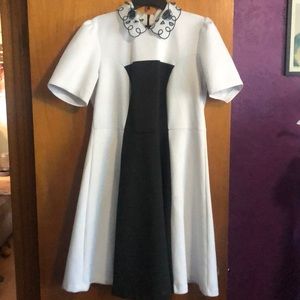 Eloquii embellished collar fit and flare dress